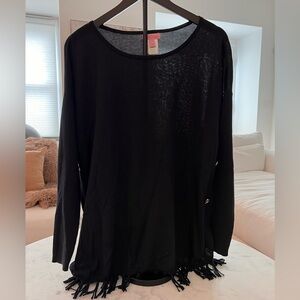 Lilly Pulitzer Dark Navy Fringe Blouse